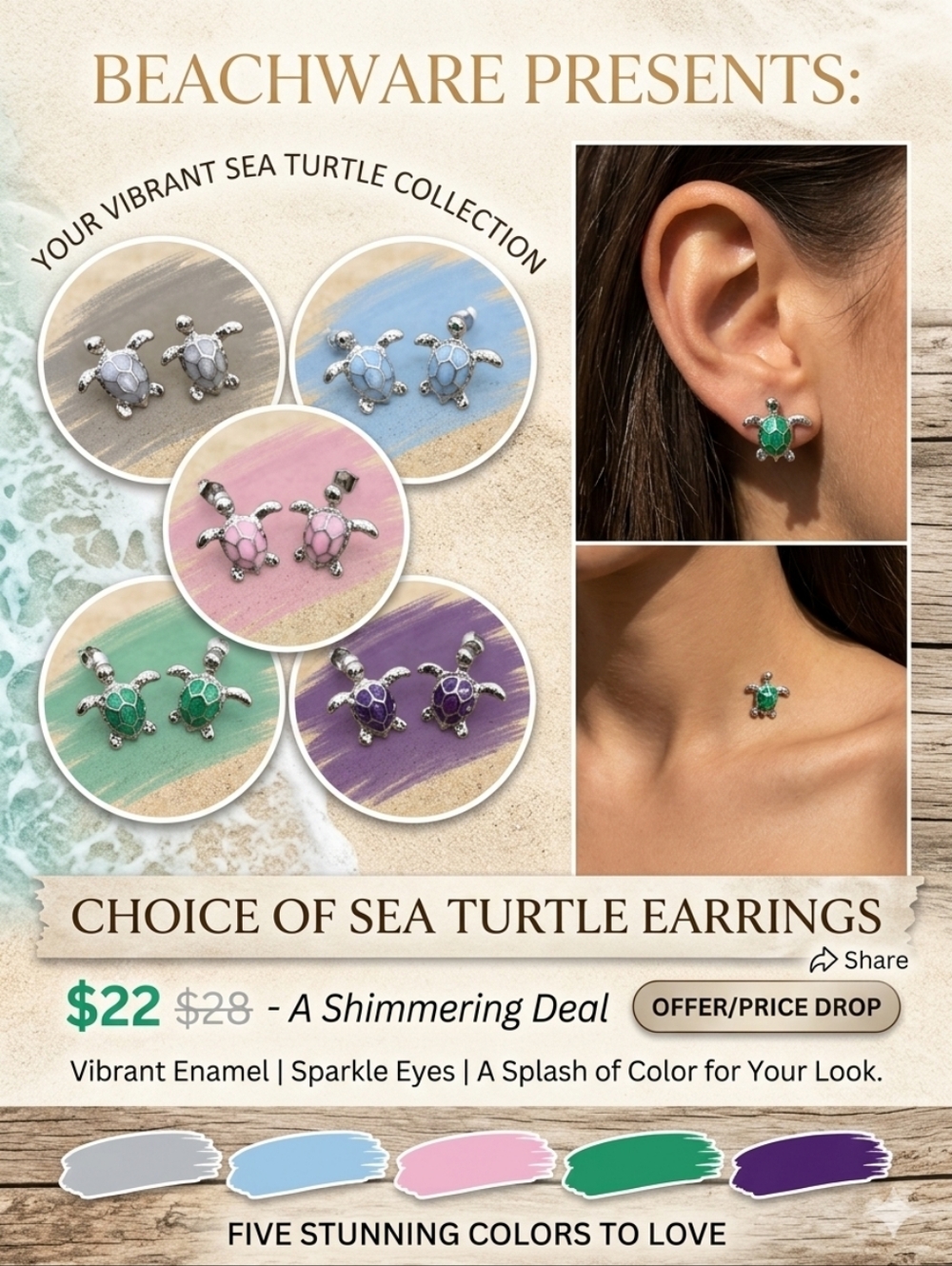 Choice of Sea Turtle Earrings